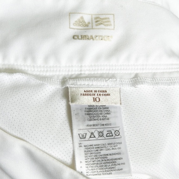 Adidas White Brown Stripe Golf Tennis Active Mini Skirt sz 10 - Picture 8 of 9
